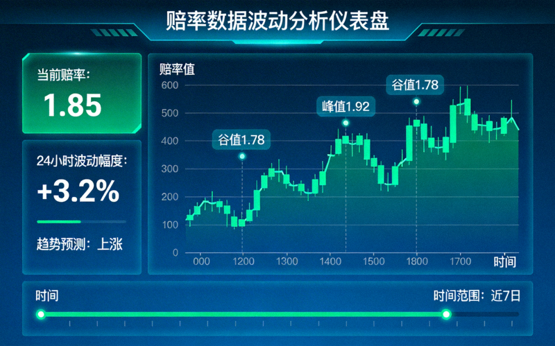 展示赔率数据波动与股票图类似的分析仪表盘